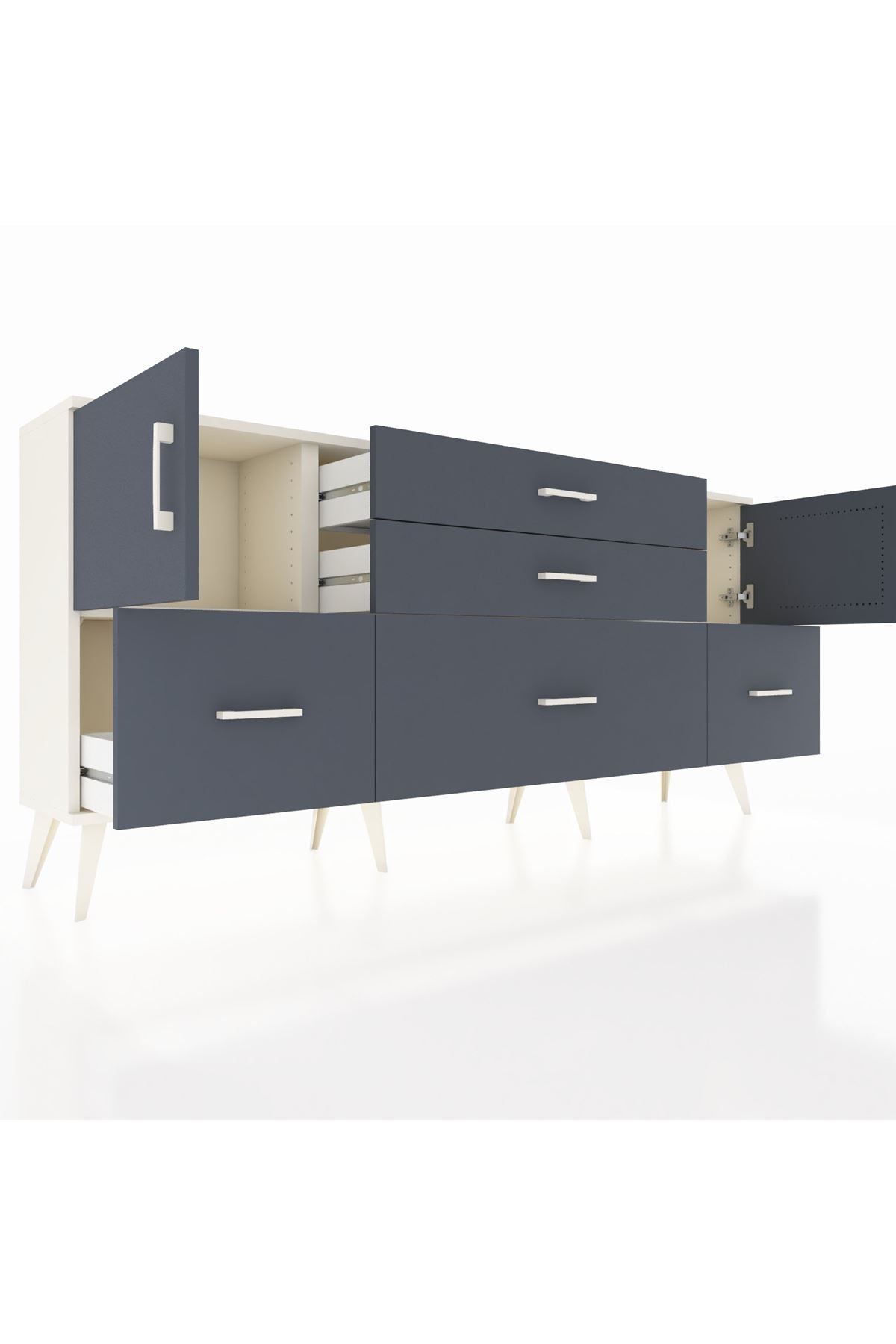 Arges Konsol 2 Raflı 5 Çekmeceli 2 Kapaklı 176x30x83 - S148M029V08A