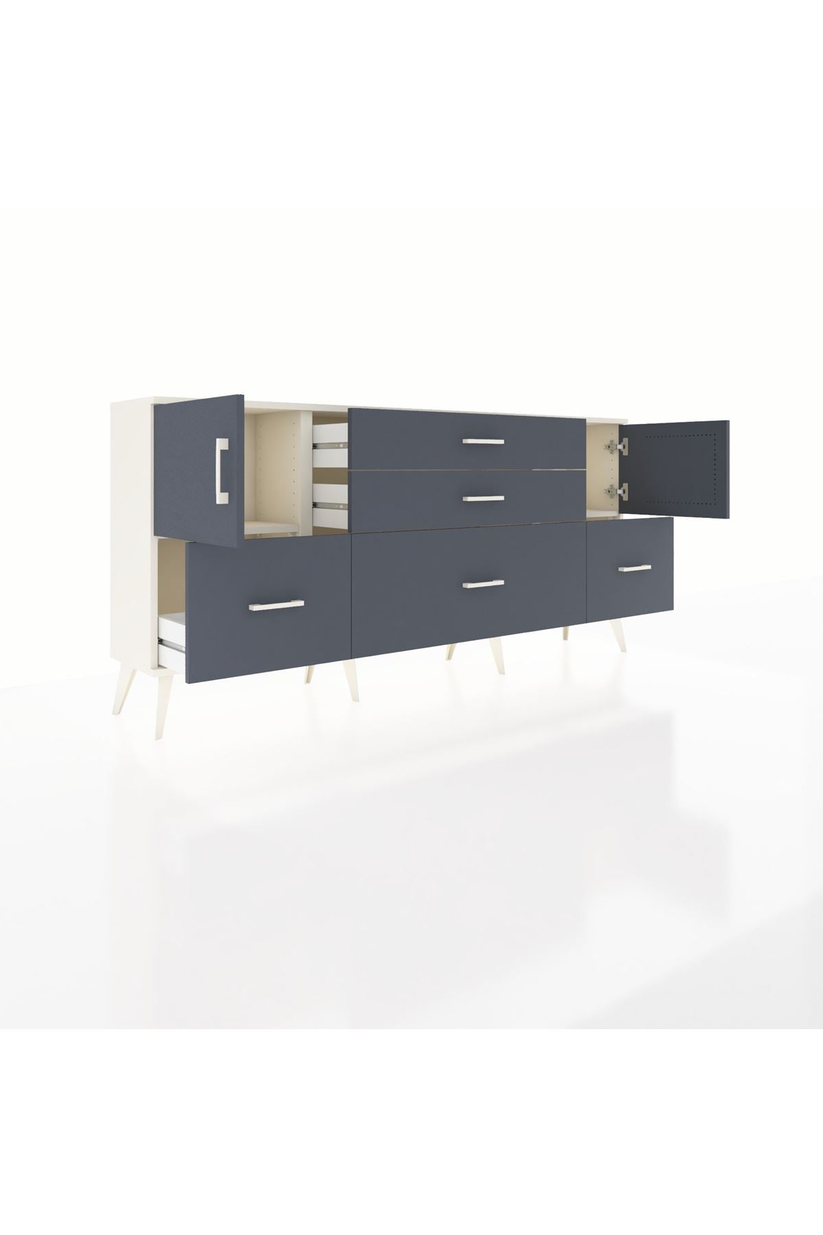 Arges Konsol 2 Raflı 5 Çekmeceli 2 Kapaklı 176x30x83 - S148M029V08A