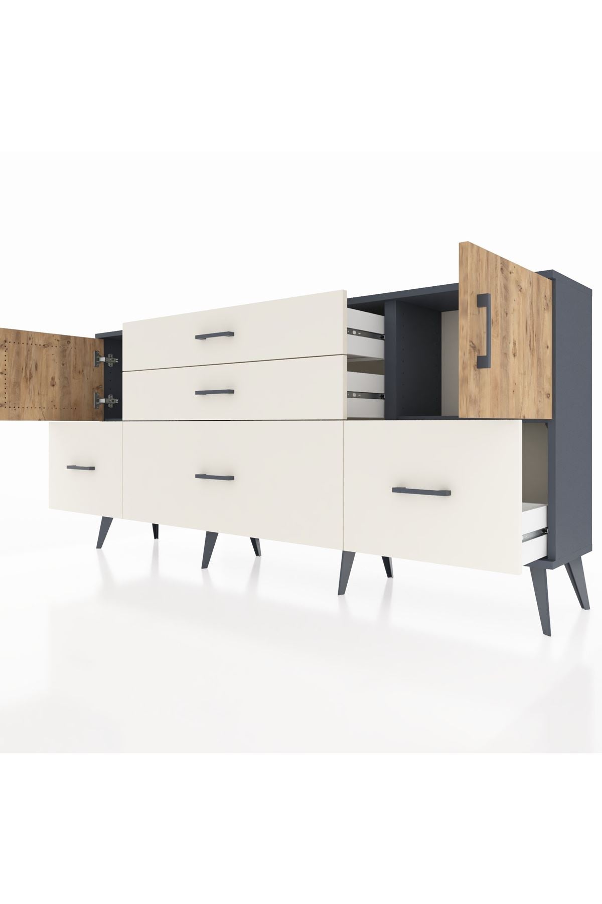 Arges Konsol 2 Raflı 5 Çekmeceli 2 Kapaklı 176x30x83 - S148M029V10A