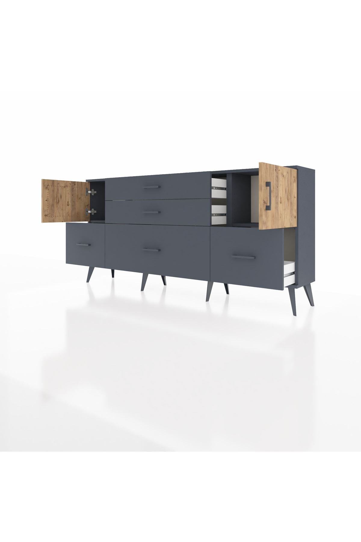 Arges Konsol 2 Raflı 5 Çekmeceli 2 Kapaklı 176x30x83 - S148M029V11A