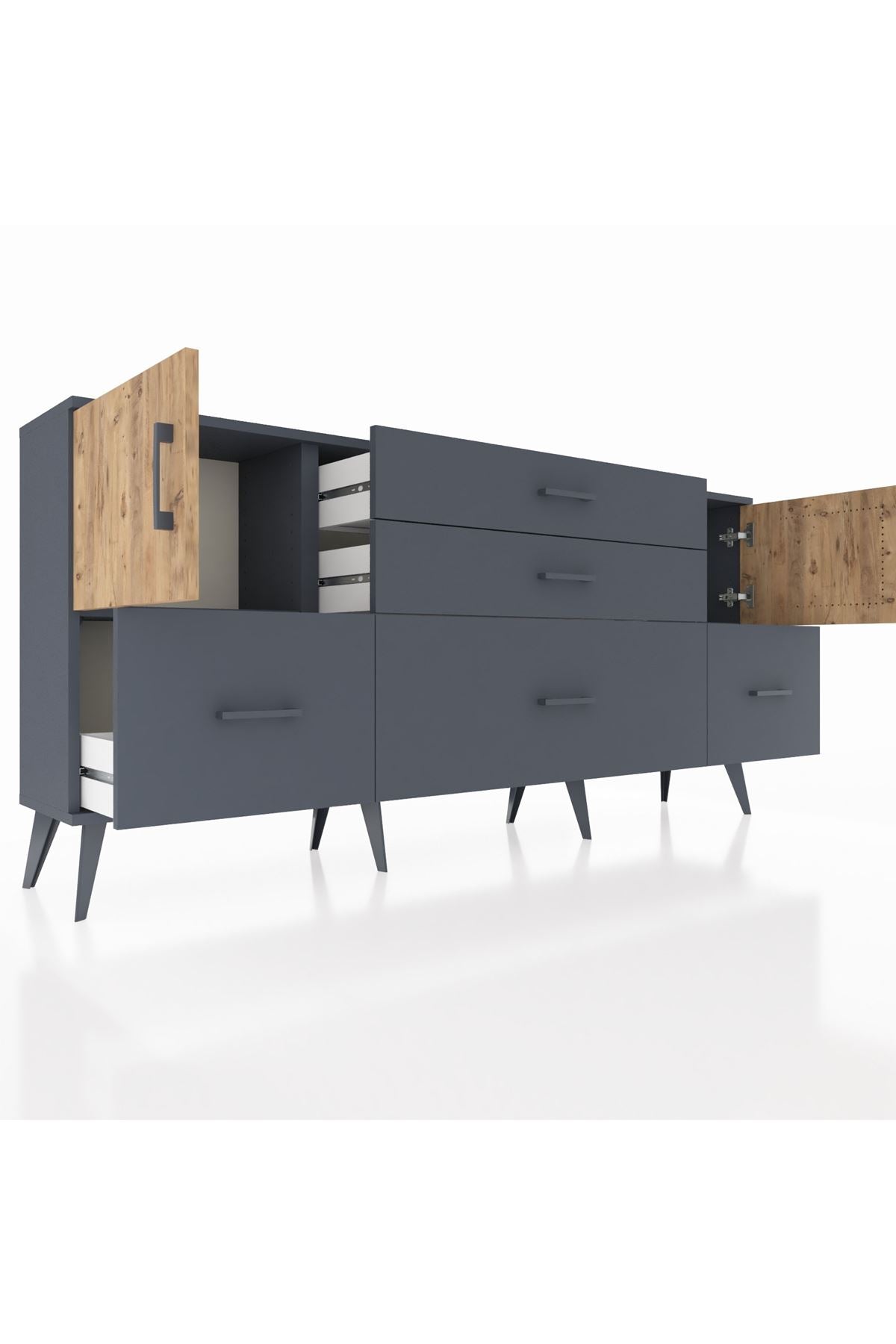 Arges Konsol 2 Raflı 5 Çekmeceli 2 Kapaklı 176x30x83 - S148M029V11A