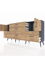 Arges Konsol 2 Raflı 5 Çekmeceli 2 Kapaklı 176x30x83 - S148M029V12A