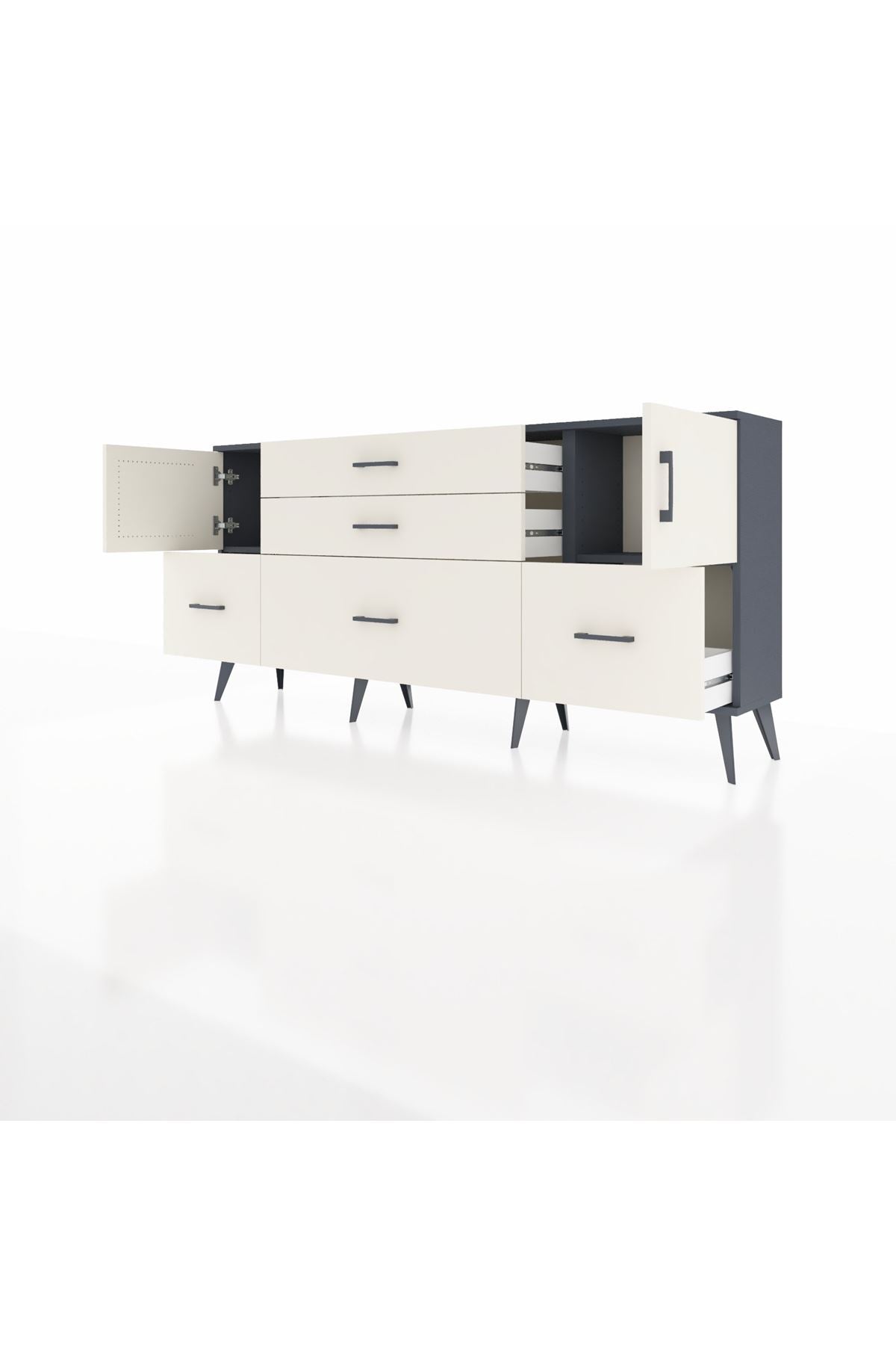 Arges Konsol 2 Raflı 5 Çekmeceli 2 Kapaklı 176x30x83 - S148M029V13A