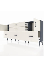 Arges Konsol 2 Raflı 5 Çekmeceli 2 Kapaklı 176x30x83 - S148M029V13A