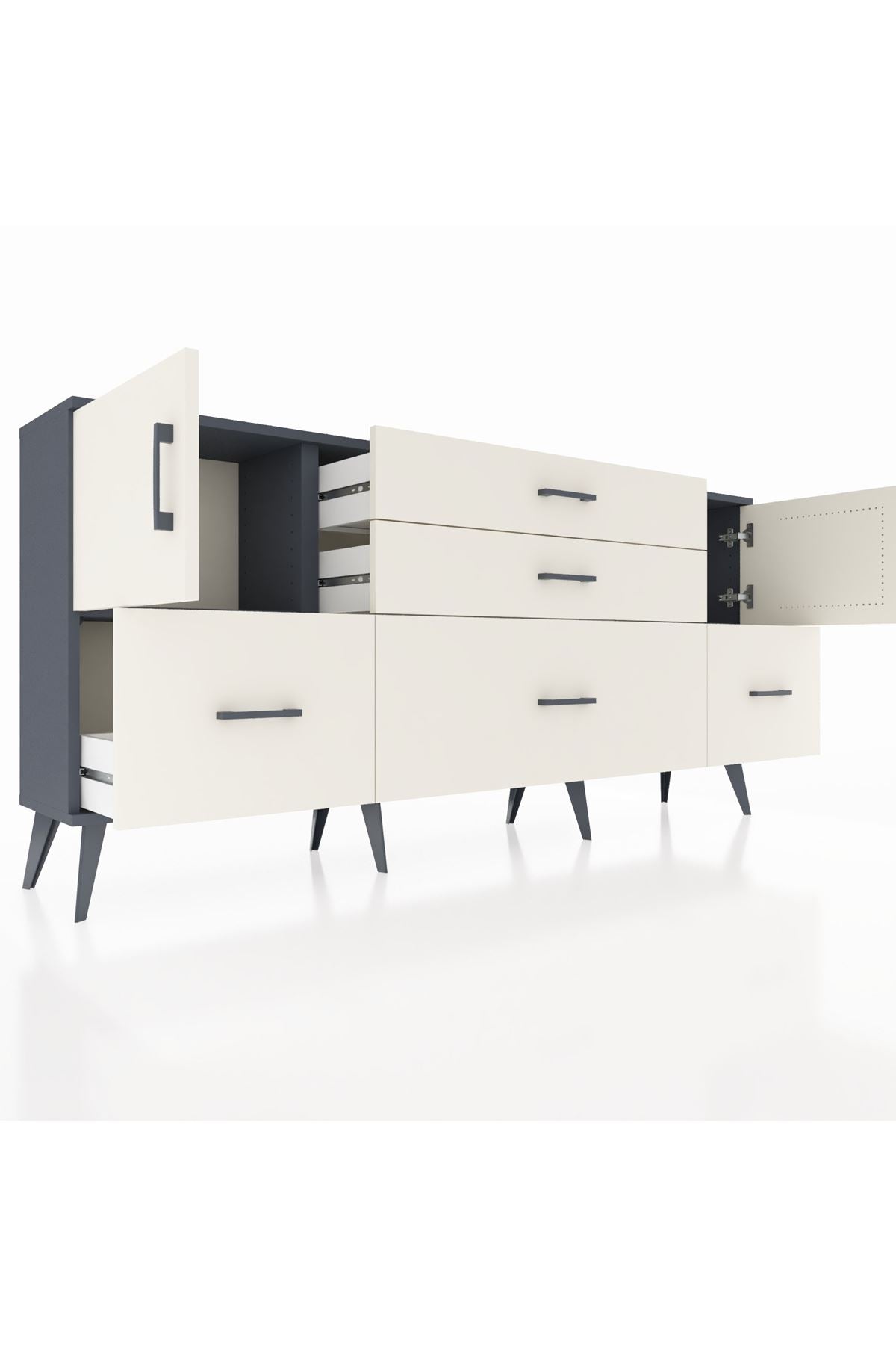 Arges Konsol 2 Raflı 5 Çekmeceli 2 Kapaklı 176x30x83 - S148M029V13A