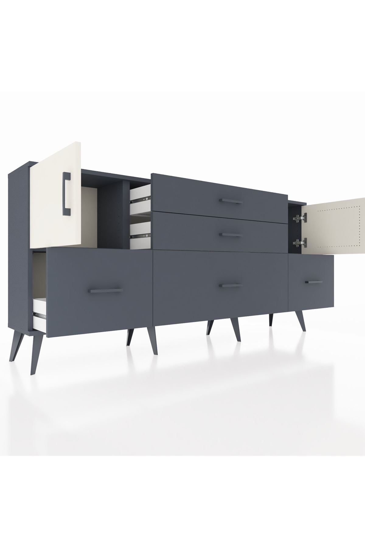 Arges Konsol 2 Raflı 5 Çekmeceli 2 Kapaklı 176x30x83 - S148M029V14A