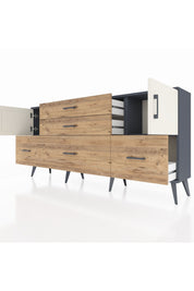 Arges Konsol 2 Raflı 5 Çekmeceli 2 Kapaklı 176x30x83 - S148M029V15A