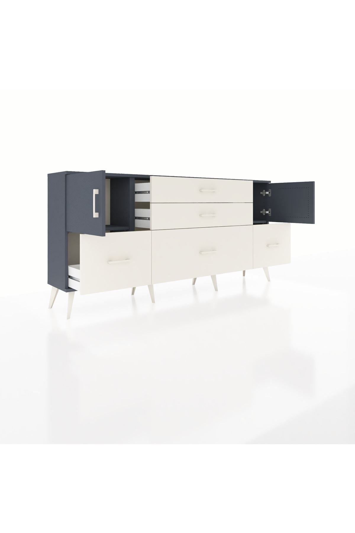 Arges Konsol 2 Raflı 5 Çekmeceli 2 Kapaklı 176x30x83 - S148M029V16A