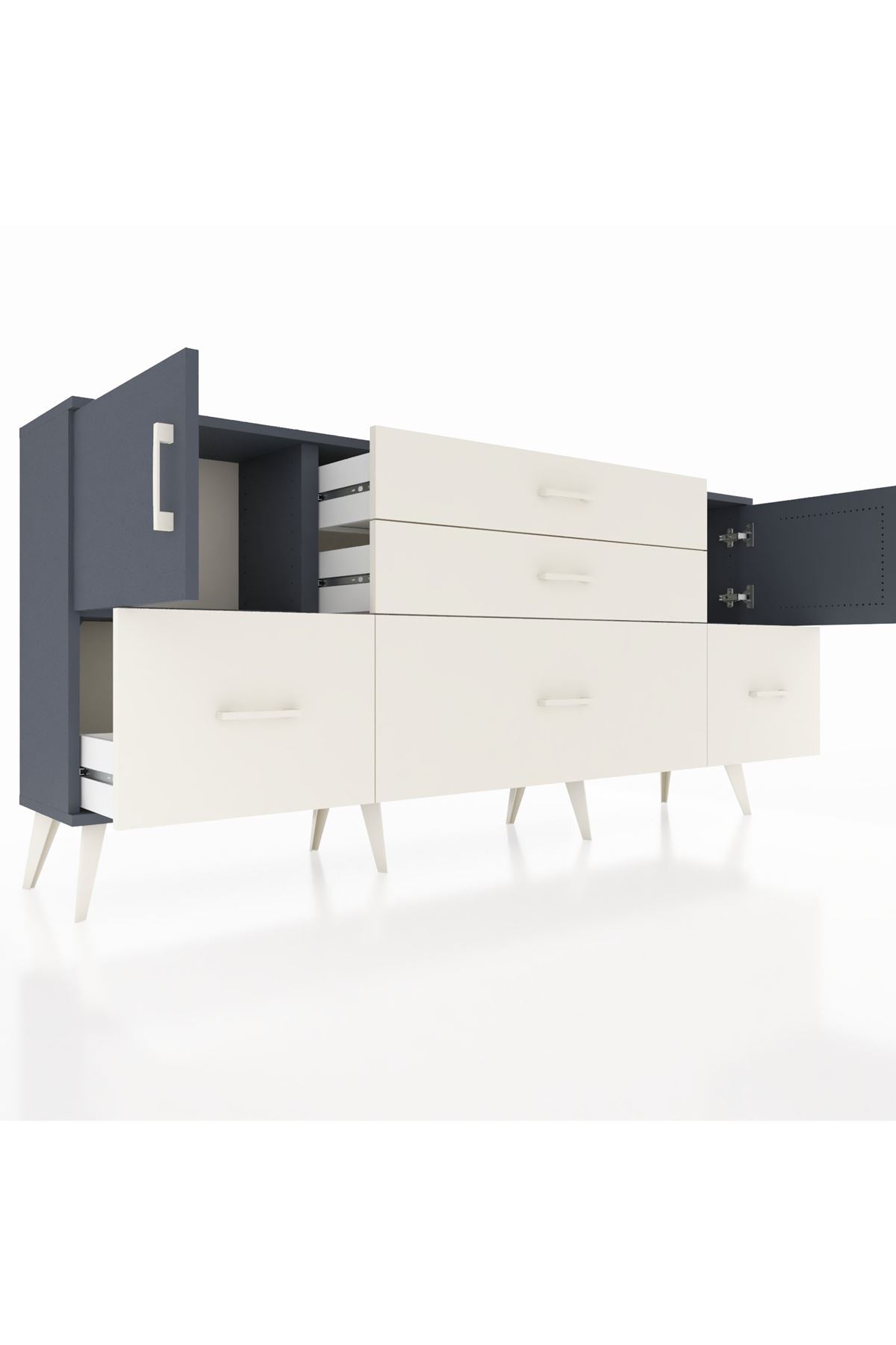 Arges Konsol 2 Raflı 5 Çekmeceli 2 Kapaklı 176x30x83 - S148M029V16A