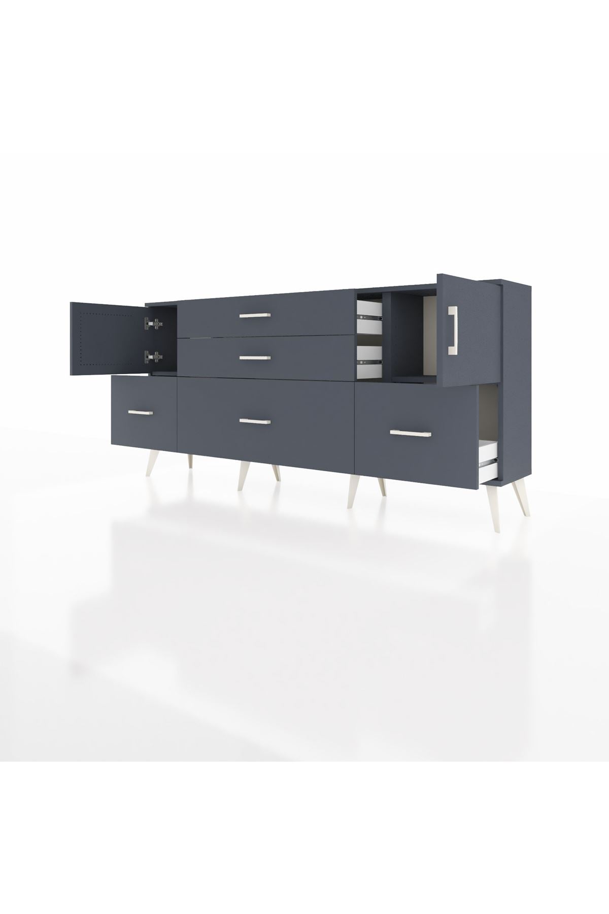 Arges Konsol 2 Raflı 5 Çekmeceli 2 Kapaklı 176x30x83 - S148M029V17A