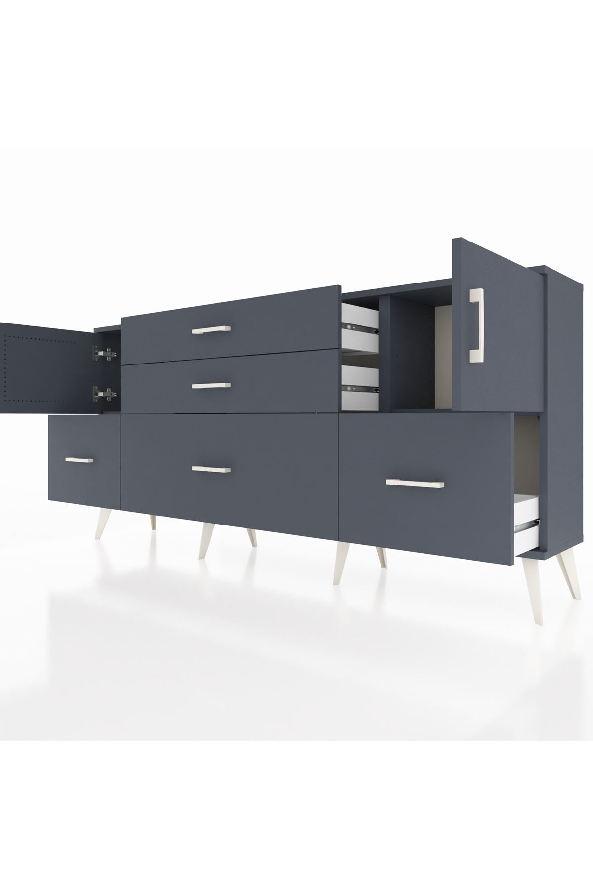 Arges Konsol 2 Raflı 5 Çekmeceli 2 Kapaklı 176x30x83 - S148M029V17A