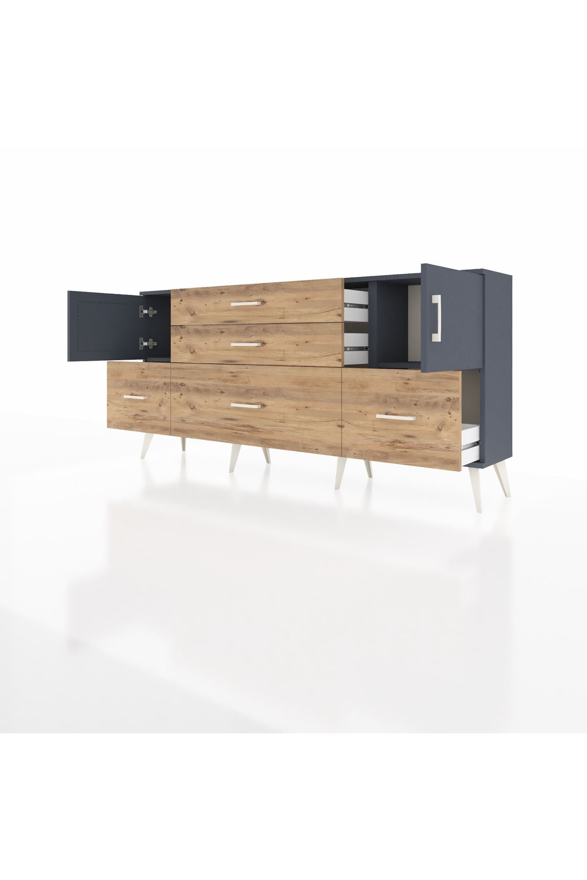 Arges Konsol 2 Raflı 5 Çekmeceli 2 Kapaklı 176x30x83 - S148M029V18A