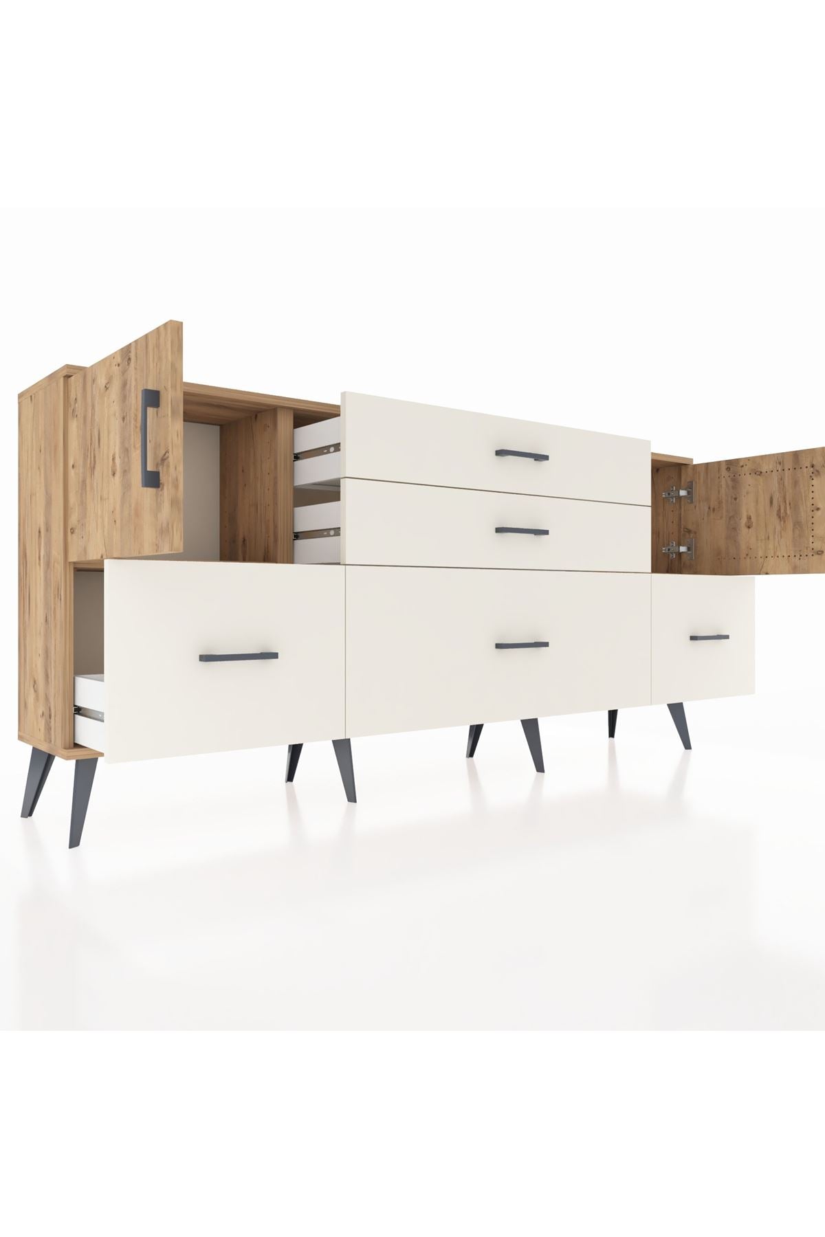 Arges Konsol 2 Raflı 5 Çekmeceli 2 Kapaklı 176x30x83 - S148M029V19A