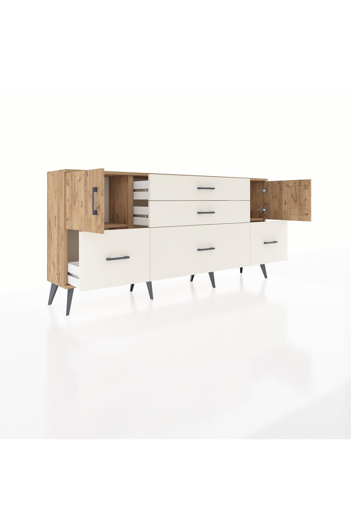 Arges Konsol 2 Raflı 5 Çekmeceli 2 Kapaklı 176x30x83 - S148M029V19A