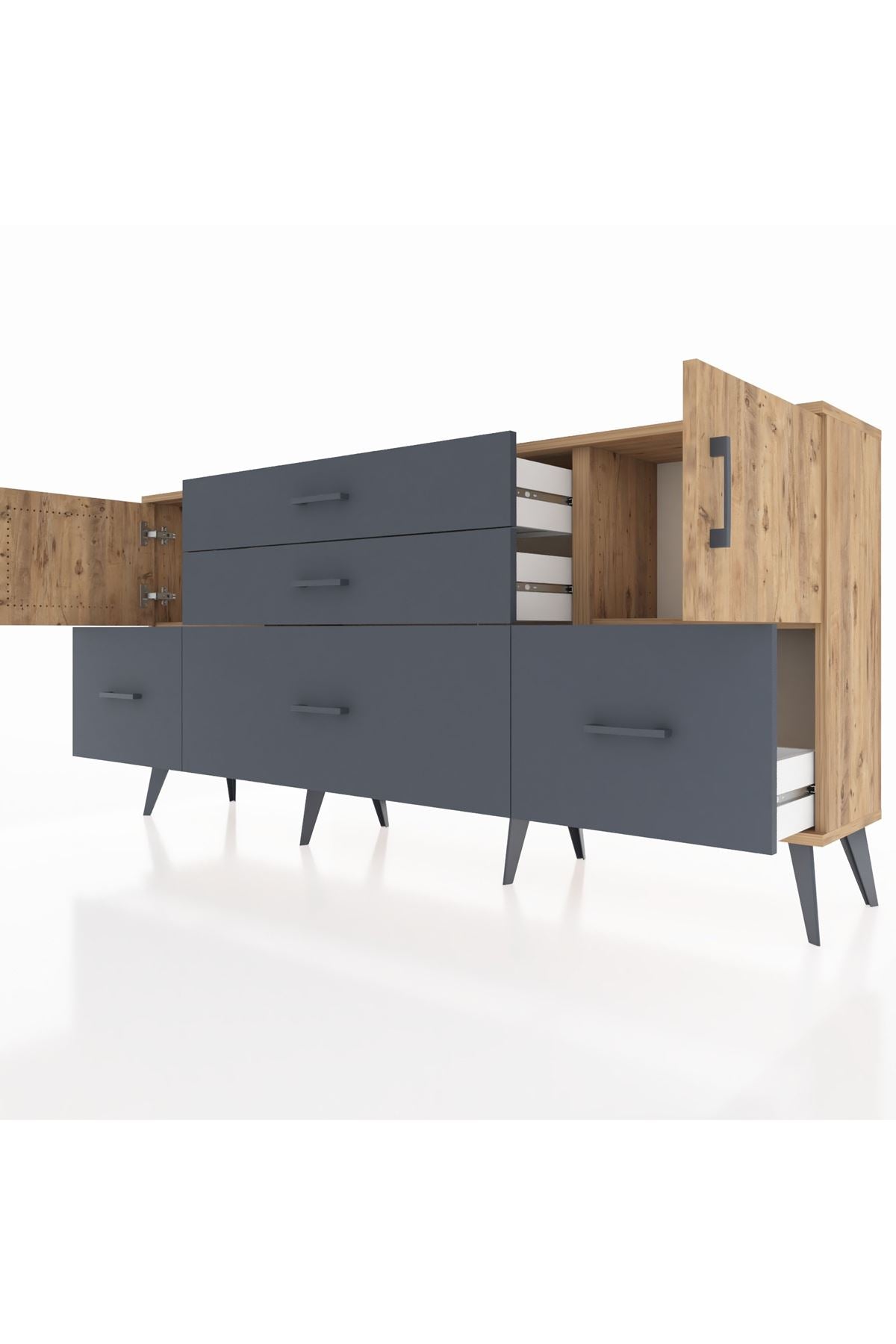 Arges Konsol 2 Raflı 5 Çekmeceli 2 Kapaklı 176x30x83 - S148M029V20A