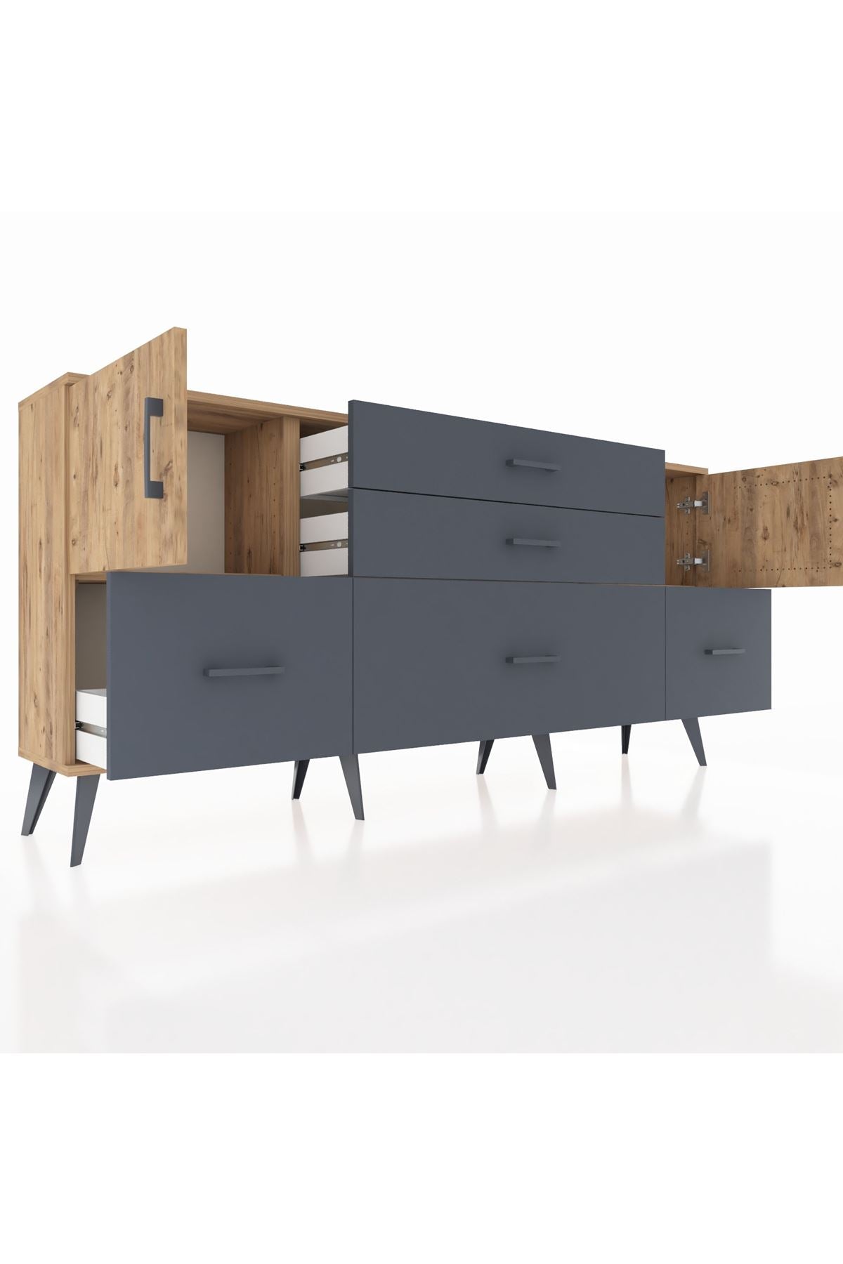 Arges Konsol 2 Raflı 5 Çekmeceli 2 Kapaklı 176x30x83 - S148M029V20A