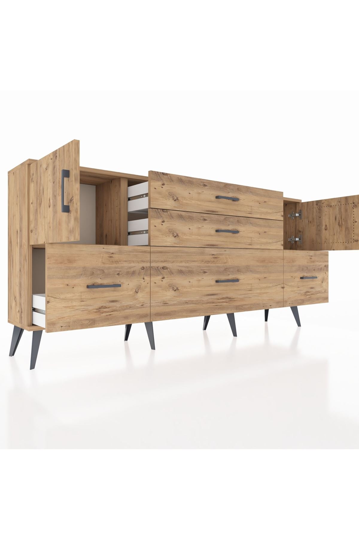 Arges Konsol 2 Raflı 5 Çekmeceli 2 Kapaklı 176x30x83 - S148M029V21A