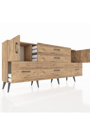 Arges Konsol 2 Raflı 5 Çekmeceli 2 Kapaklı 176x30x83 - S148M029V21A