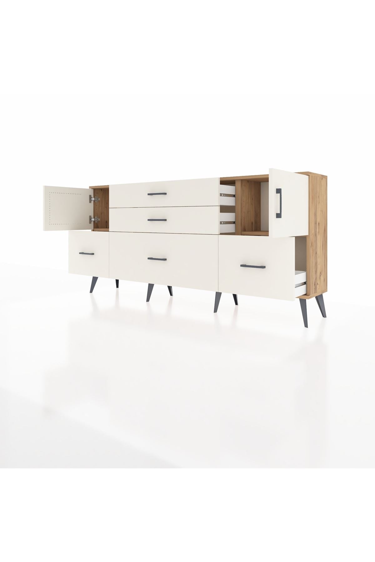 Arges Konsol 2 Raflı 5 Çekmeceli 2 Kapaklı 176x30x83 - S148M029V22A