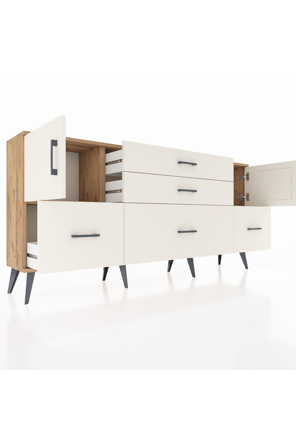 Arges Konsol 2 Raflı 5 Çekmeceli 2 Kapaklı 176x30x83 - S148M029V22A