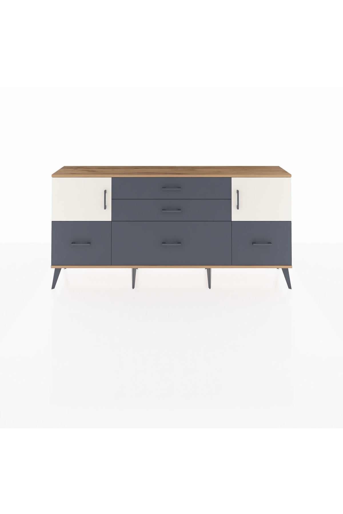 Arges Konsol 2 Raflı 5 Çekmeceli 2 Kapaklı 176x30x83 - S148M029V23A