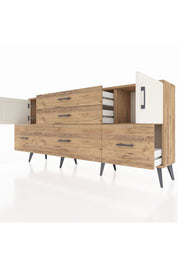 Arges Konsol 2 Raflı 5 Çekmeceli 2 Kapaklı 176x30x83 - S148M029V24A