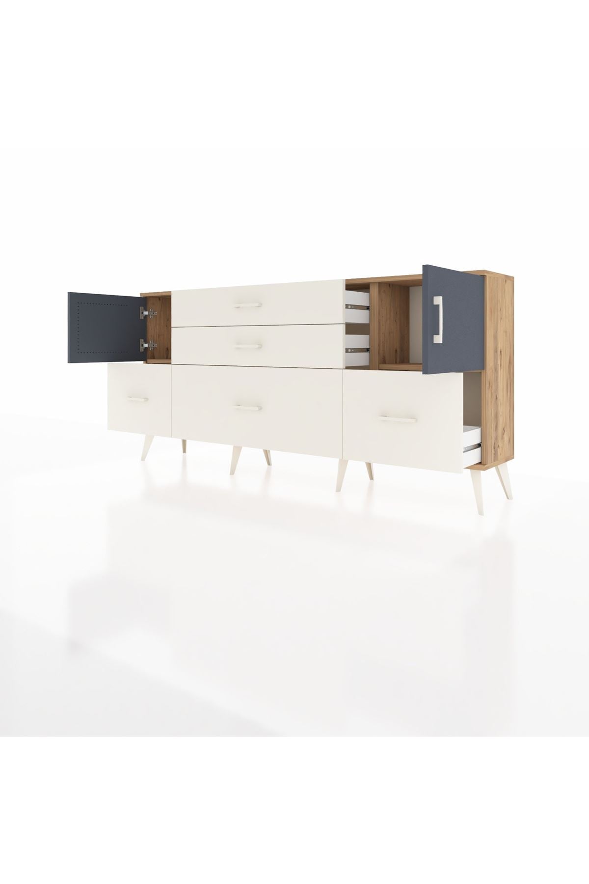 Arges Konsol 2 Raflı 5 Çekmeceli 2 Kapaklı 176x30x83 - S148M029V25A