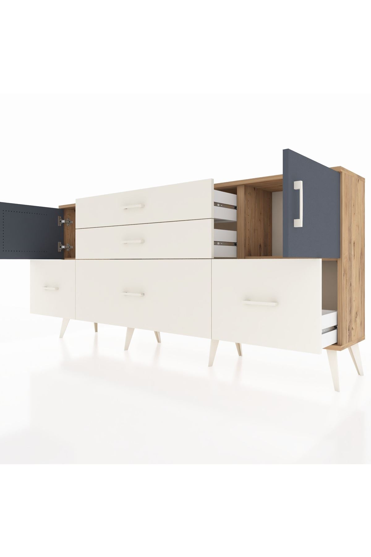 Arges Konsol 2 Raflı 5 Çekmeceli 2 Kapaklı 176x30x83 - S148M029V25A