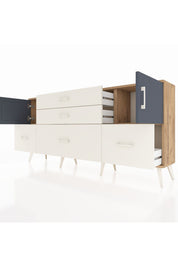 Arges Konsol 2 Raflı 5 Çekmeceli 2 Kapaklı 176x30x83 - S148M029V25A