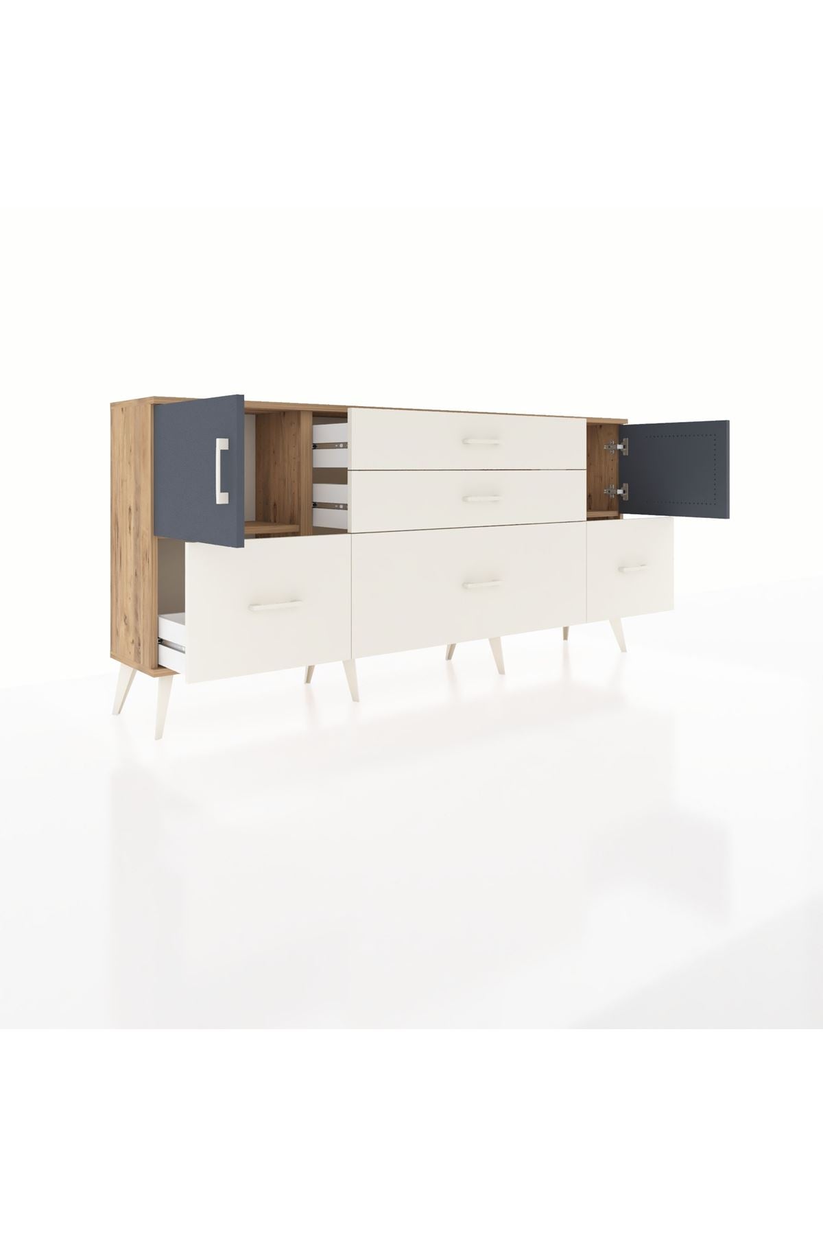 Arges Konsol 2 Raflı 5 Çekmeceli 2 Kapaklı 176x30x83 - S148M029V25A