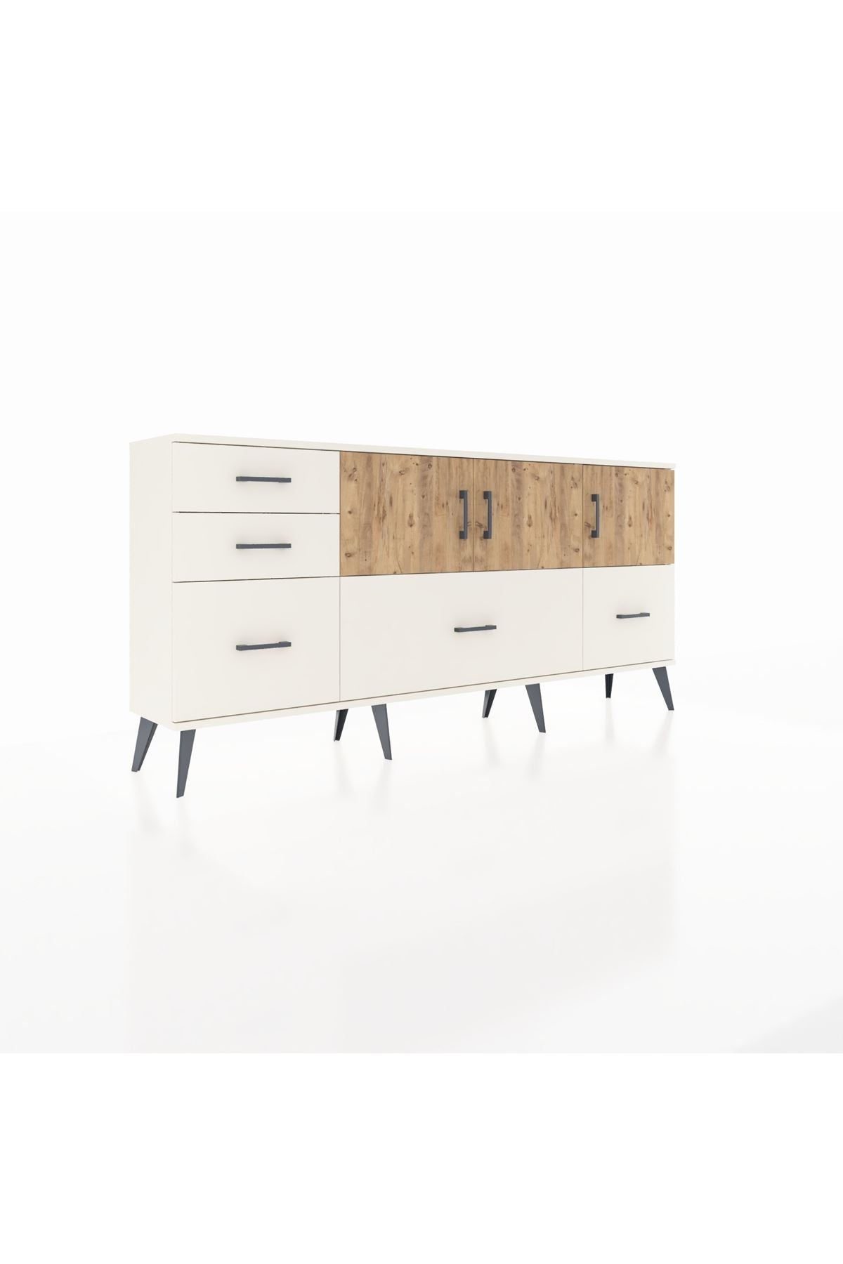 Arges Konsol 2 Raflı 5 Çekmeceli 3 Kapaklı 176x30x83 - S148M030V01A