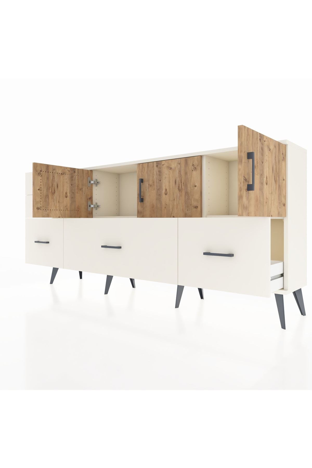 Arges Konsol 2 Raflı 5 Çekmeceli 3 Kapaklı 176x30x83 - S148M030V01A