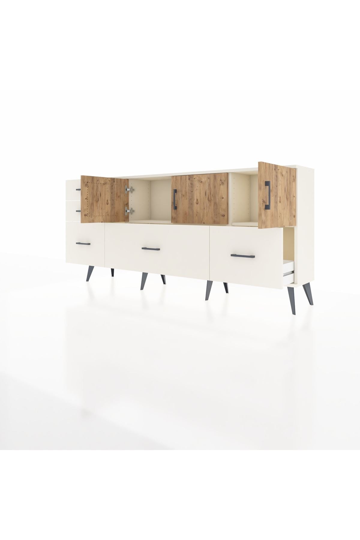 Arges Konsol 2 Raflı 5 Çekmeceli 3 Kapaklı 176x30x83 - S148M030V01A