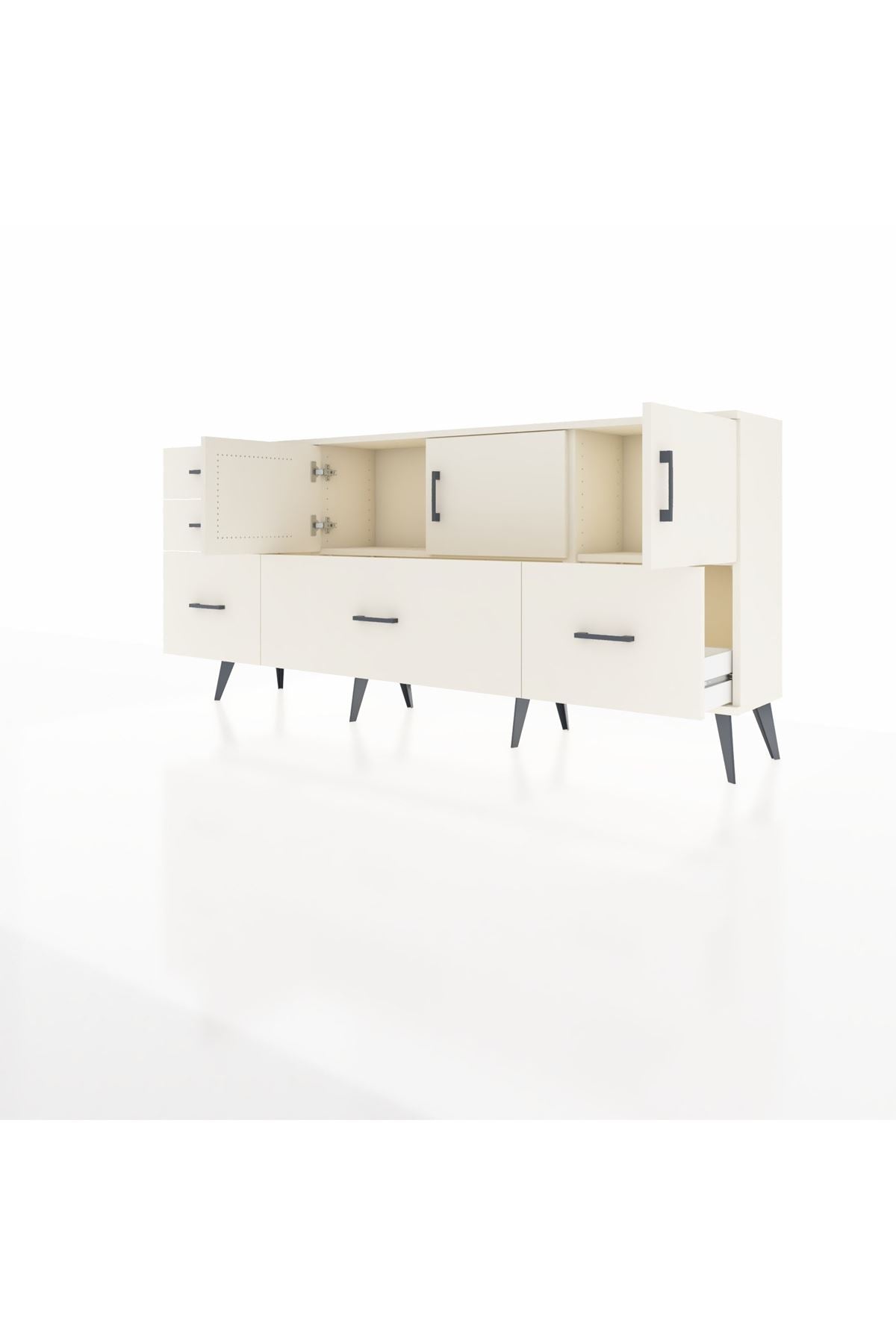 Arges Konsol 2 Raflı 5 Çekmeceli 3 Kapaklı 176x30x83 - S148M030V04A