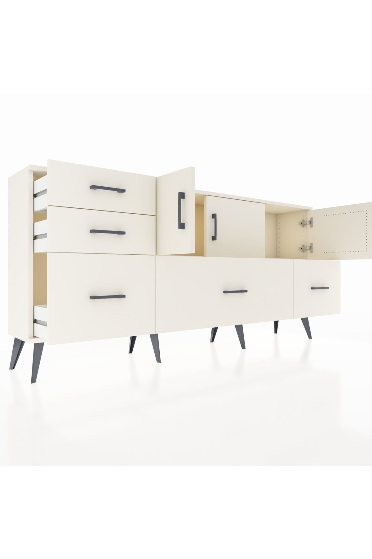 Arges Konsol 2 Raflı 5 Çekmeceli 3 Kapaklı 176x30x83 - S148M030V04A