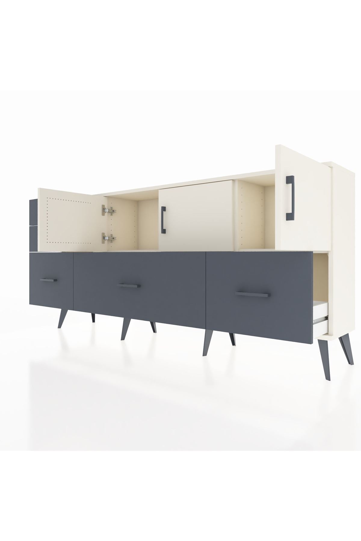 Arges Konsol 2 Raflı 5 Çekmeceli 3 Kapaklı 176x30x83 - S148M030V05A