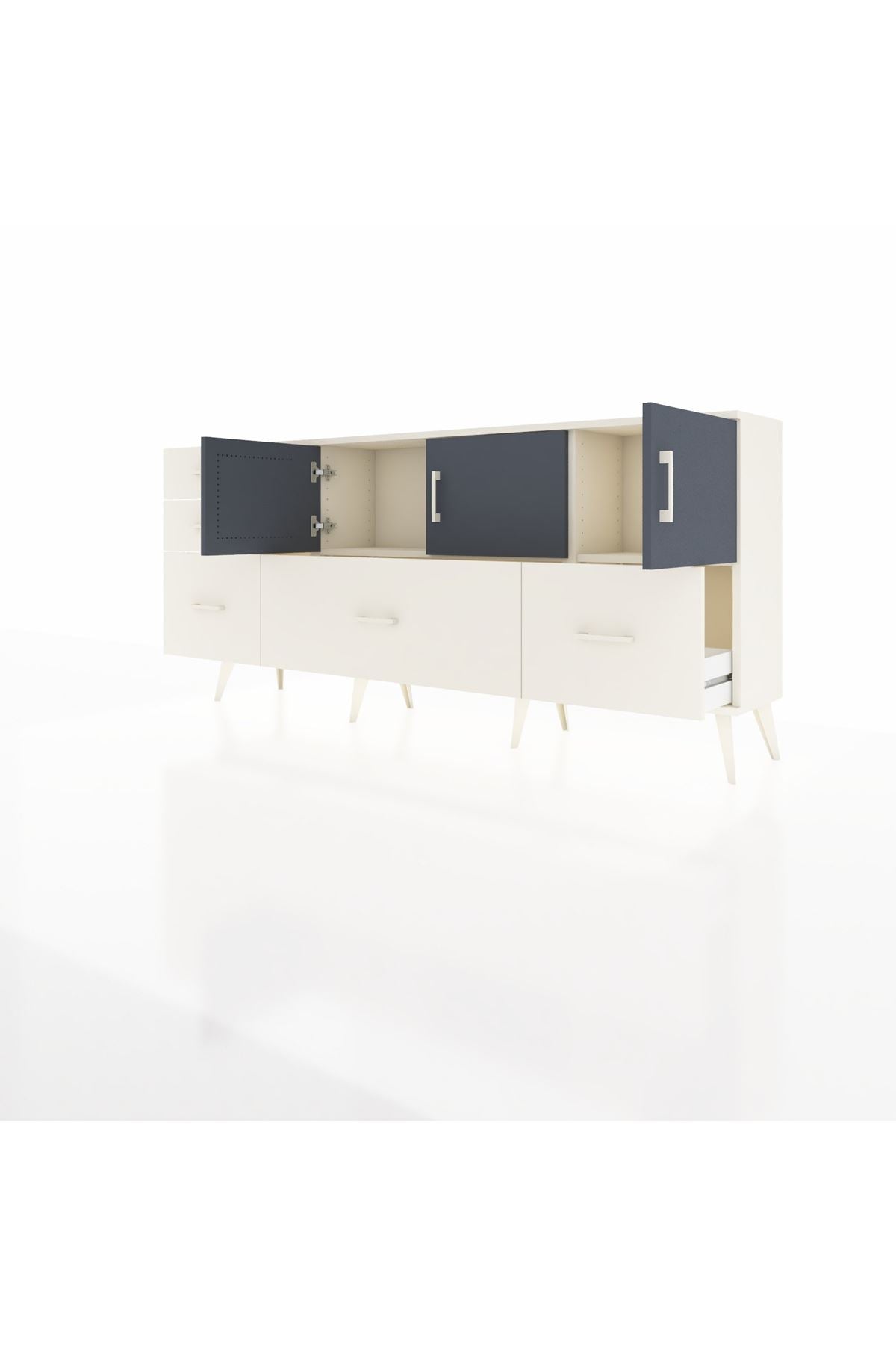 Arges Konsol 2 Raflı 5 Çekmeceli 3 Kapaklı 176x30x83 - S148M030V07A