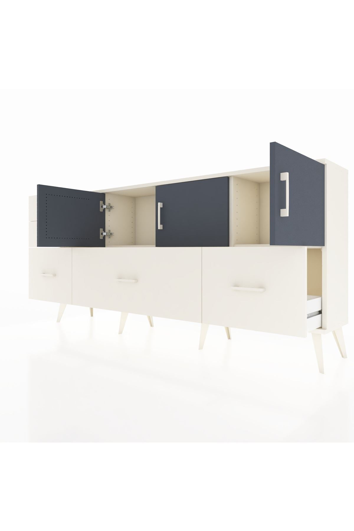 Arges Konsol 2 Raflı 5 Çekmeceli 3 Kapaklı 176x30x83 - S148M030V07A