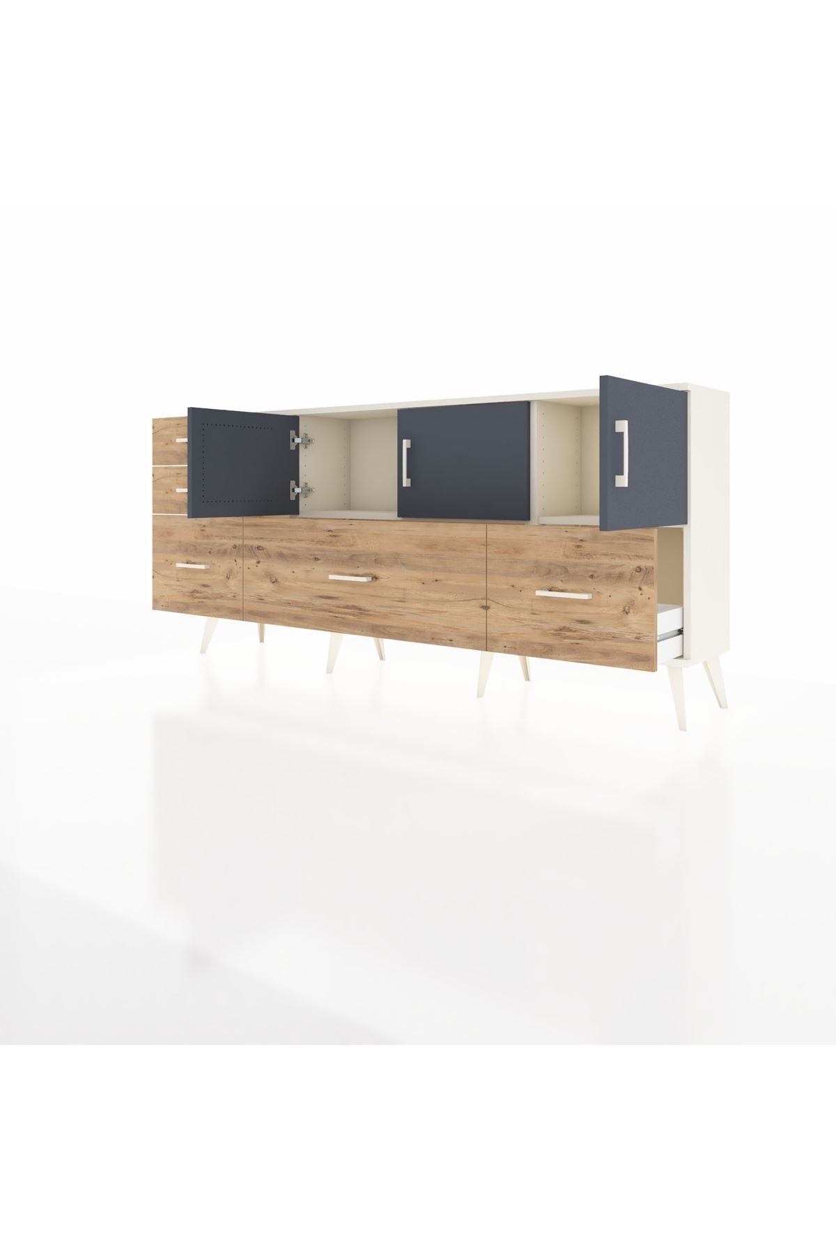 Arges Konsol 2 Raflı 5 Çekmeceli 3 Kapaklı 176x30x83 - S148M030V09A