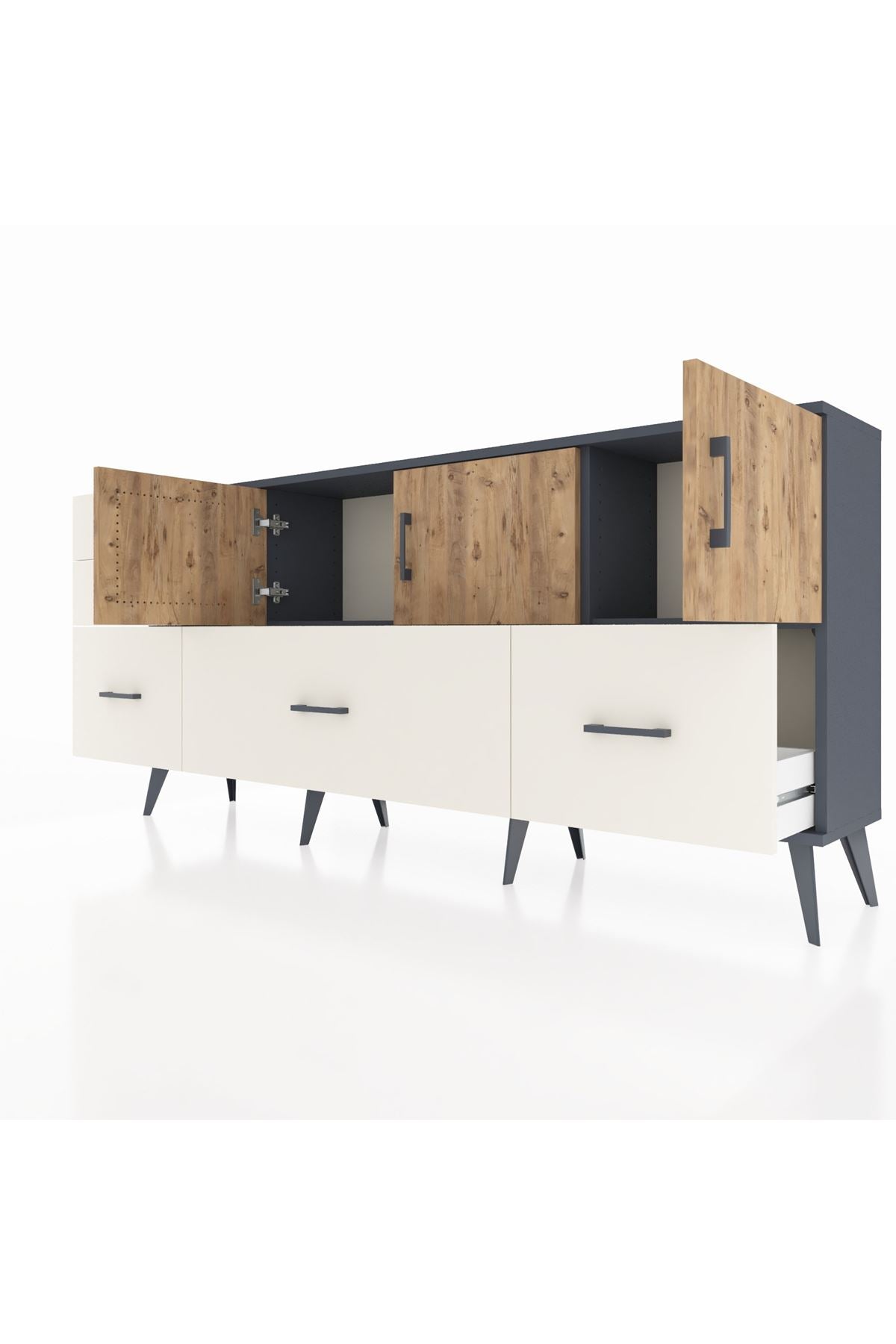 Arges Konsol 2 Raflı 5 Çekmeceli 3 Kapaklı 176x30x83 - S148M030V10A