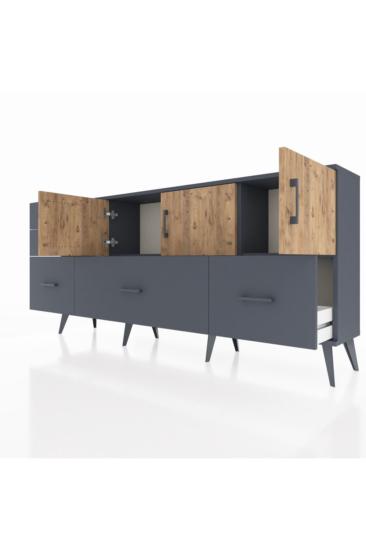 Arges Konsol 2 Raflı 5 Çekmeceli 3 Kapaklı 176x30x83 - S148M030V11A