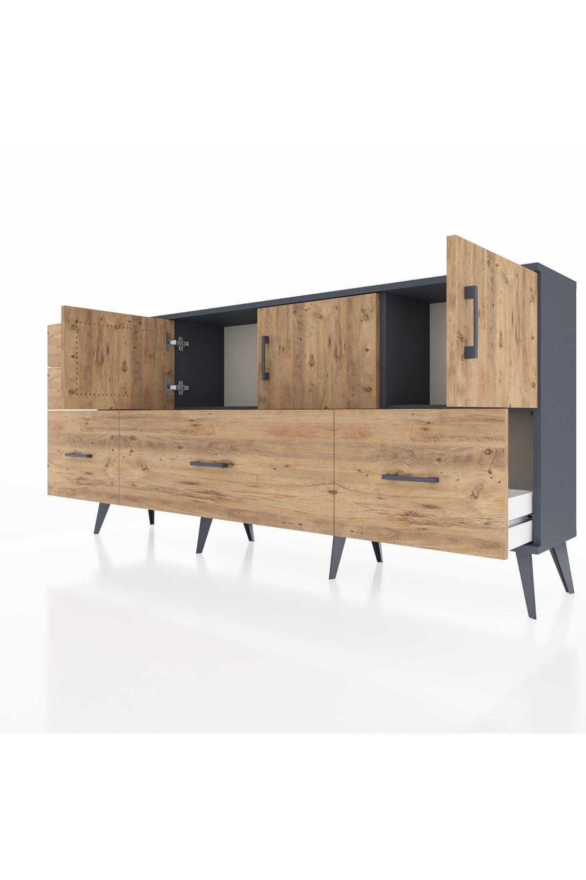 Arges Konsol 2 Raflı 5 Çekmeceli 3 Kapaklı 176x30x83 - S148M030V12A