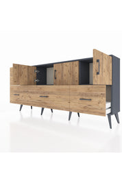 Arges Konsol 2 Raflı 5 Çekmeceli 3 Kapaklı 176x30x83 - S148M030V12A