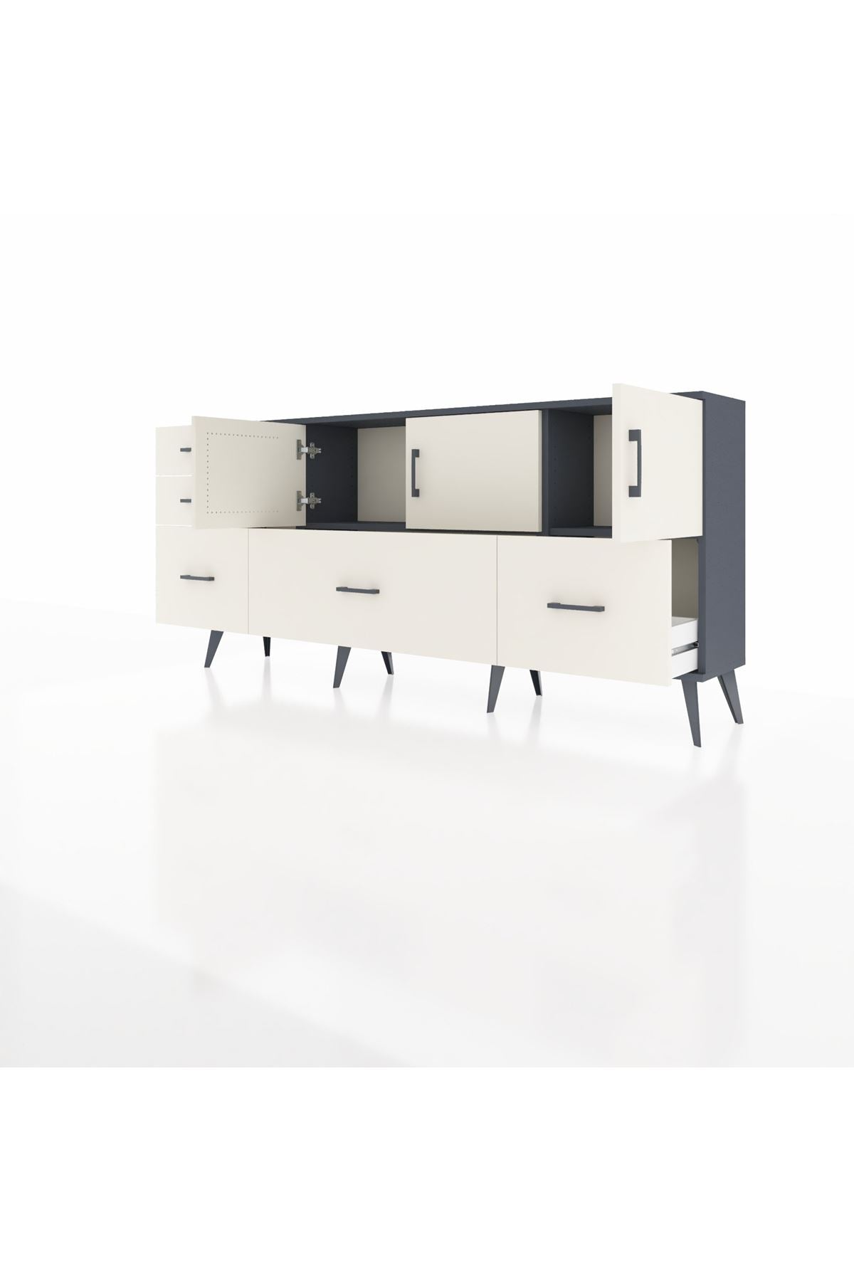 Arges Konsol 2 Raflı 5 Çekmeceli 3 Kapaklı 176x30x83 - S148M030V13A