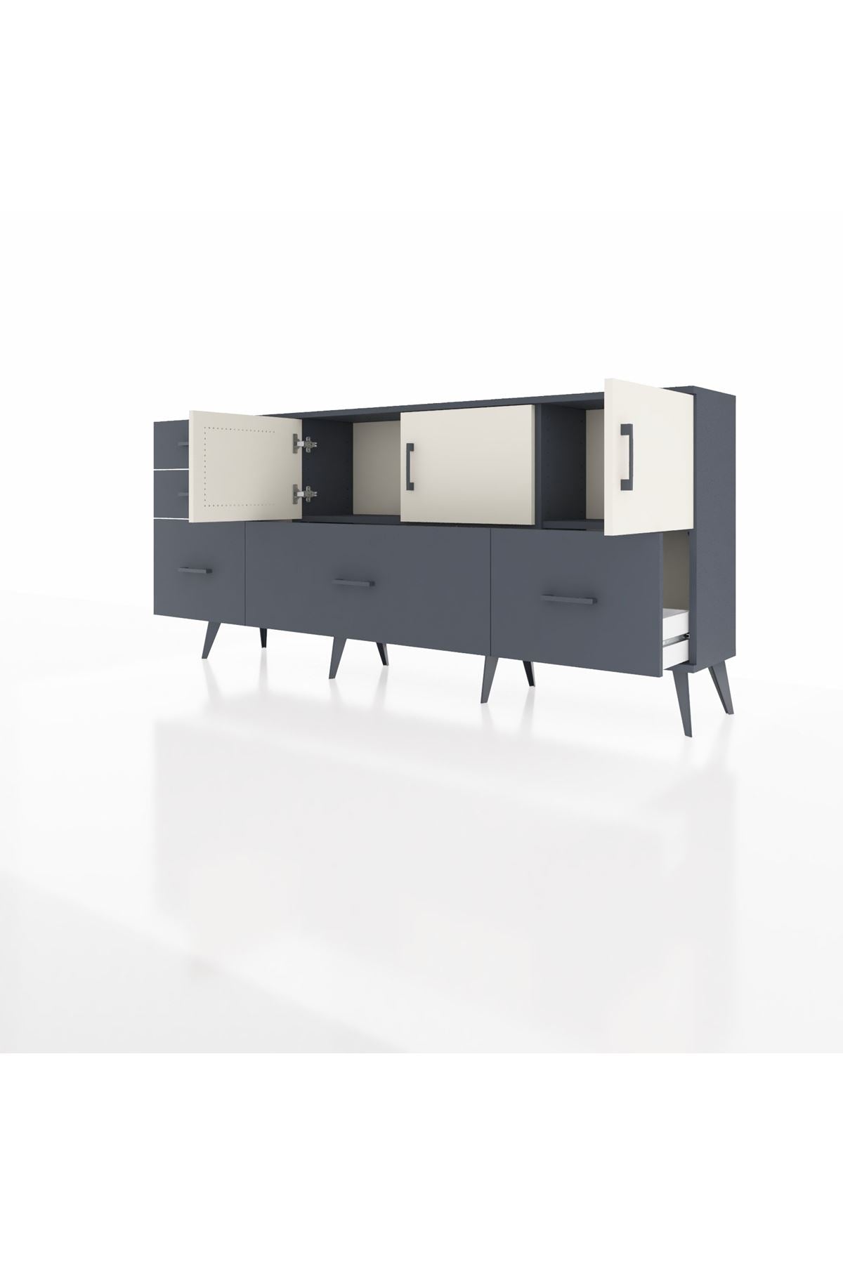 Arges Konsol 2 Raflı 5 Çekmeceli 3 Kapaklı 176x30x83 - S148M030V14A