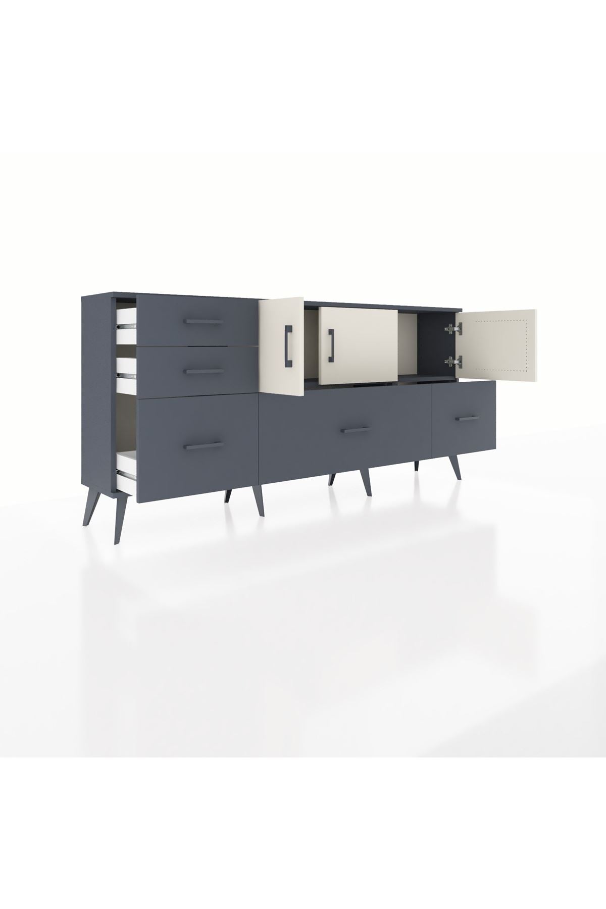 Arges Konsol 2 Raflı 5 Çekmeceli 3 Kapaklı 176x30x83 - S148M030V14A