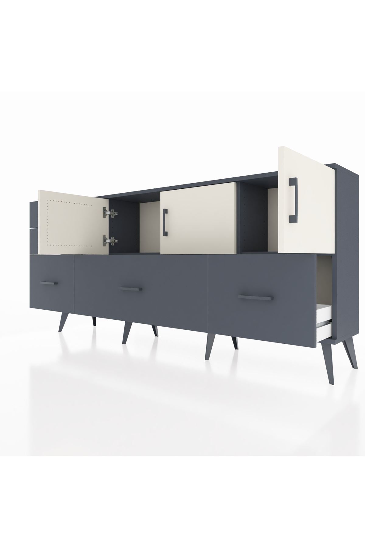 Arges Konsol 2 Raflı 5 Çekmeceli 3 Kapaklı 176x30x83 - S148M030V14A