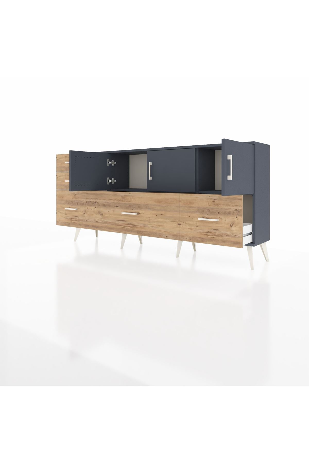 Arges Konsol 2 Raflı 5 Çekmeceli 3 Kapaklı 176x30x83 - S148M030V18A