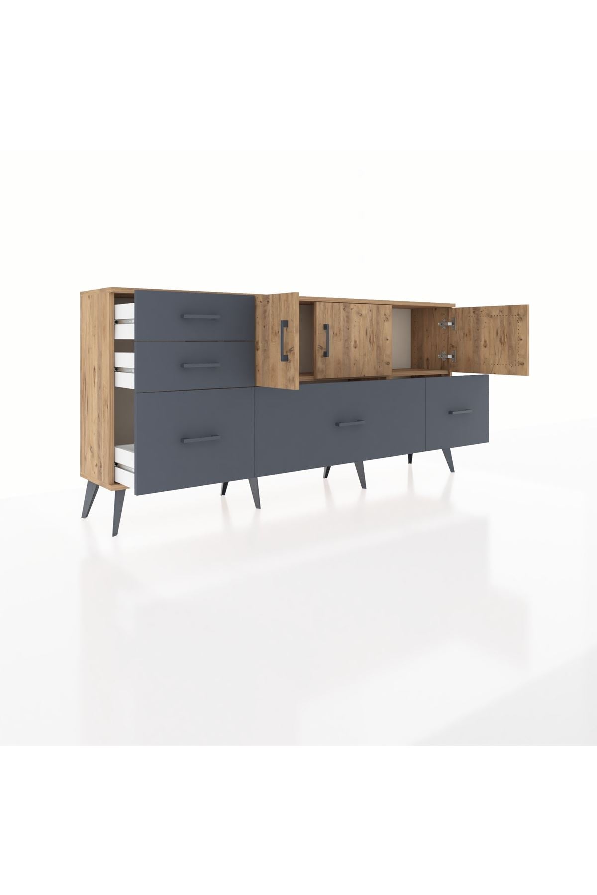 Arges Konsol 2 Raflı 5 Çekmeceli 3 Kapaklı 176x30x83 - S148M030V20A