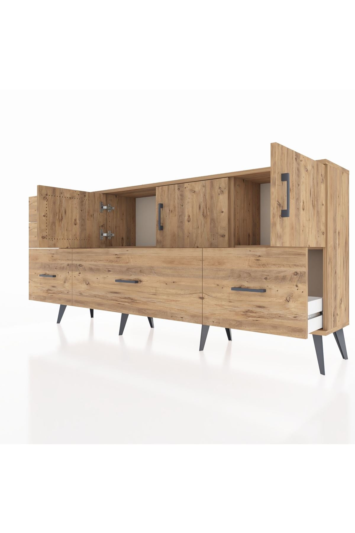 Arges Konsol 2 Raflı 5 Çekmeceli 3 Kapaklı 176x30x83 - S148M030V21A